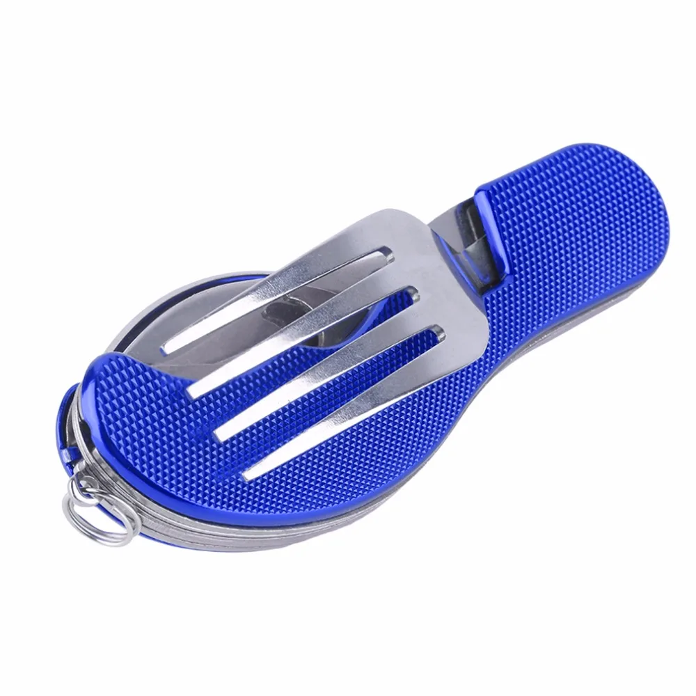 Открытый Отдых Портативный вилка Ножи посуда инструменты Нержавеющая сталь 3 in1