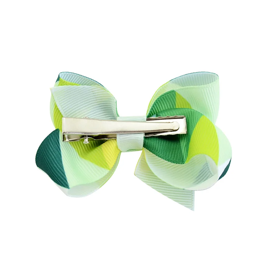 

3 Inch Rainbow Hair Bows With Clips 24PCS Loopy Printed Grosgrain Ribbon Bow Small Hairclip Girl Hairpin Summer Hair Accessories