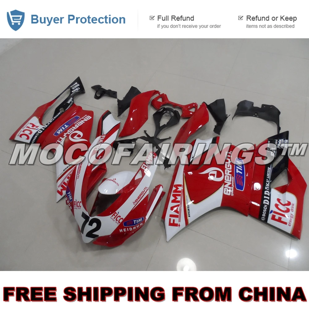 

Complete ABS Fairings For Ducati 1199 899 2012 2013 Panigale ABS Motorcycle Full Fairing Kit RED WHITE Cowling Covers