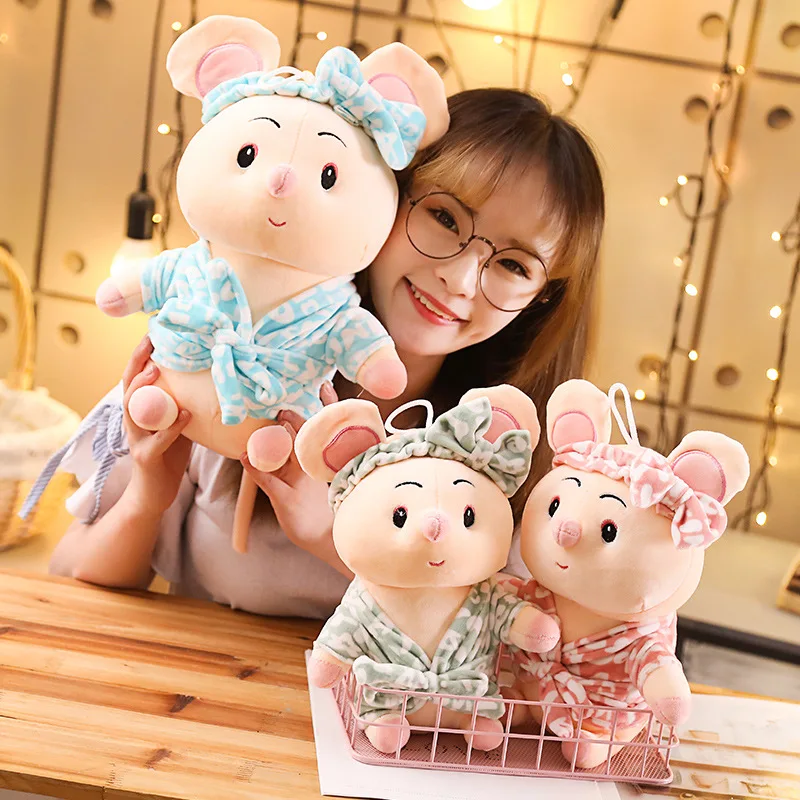 25/35 см мягкие и удобные милые Мышь с халатом плюшевая кавайная игрушка мягкая