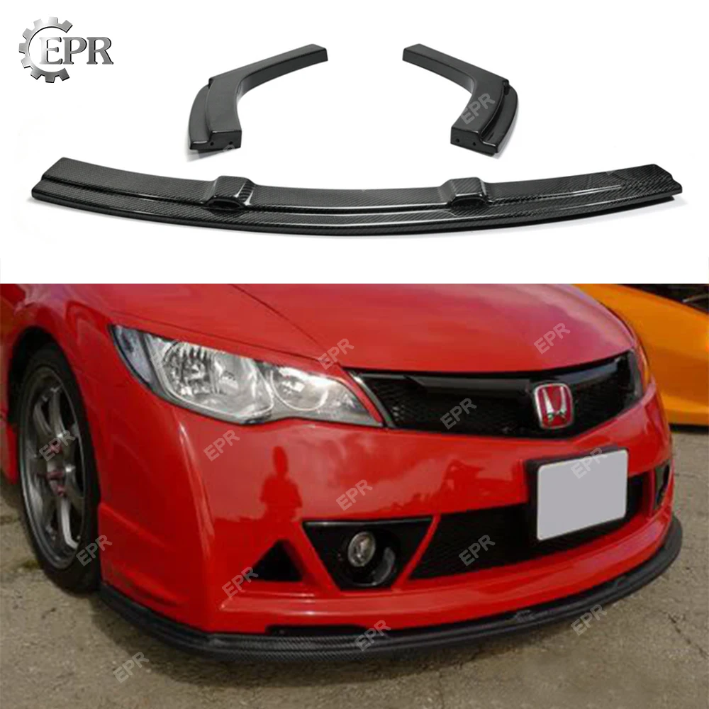 Углеродная передняя губа Mugen RR для Civic FD2 углеродное волокно Mugen RR для губ(3 шт.) Наборы для тела гоночная отделка часть для FD2 Civic(06-11