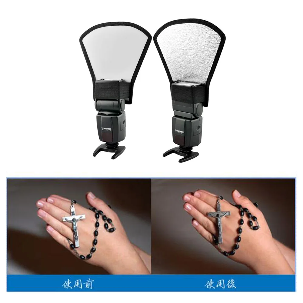 Софтбокс Andoer для вспышки Speedlite светоотражатель серебристого/белого цвета камеры