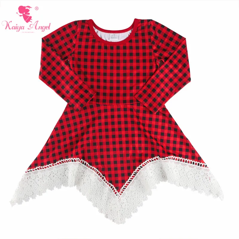 Kaiya Angel Hot Sales Baby Girls Plaid Dresses Full Sleeve Autumn Style Clothes 2018 Children Boutique Christmas Dress | Детская одежда