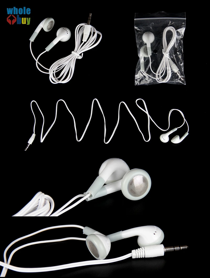 5000pcs/lot white in-ear Earphone Earbuds earset 3.5mm For iphone Cell phone Samsung Mp3 Mp4 factory wholesale disposable cheap