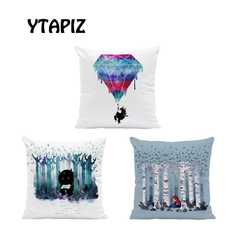 Персонализированная наволочка с животным Кроликом лисой волком птицей осьминог