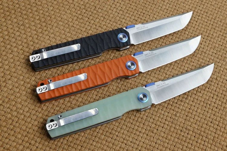 Складной нож STEDEMON ZKC C03 лезвие 440C шарикоподшипник KVT G10 ручка ножи для кемпинга