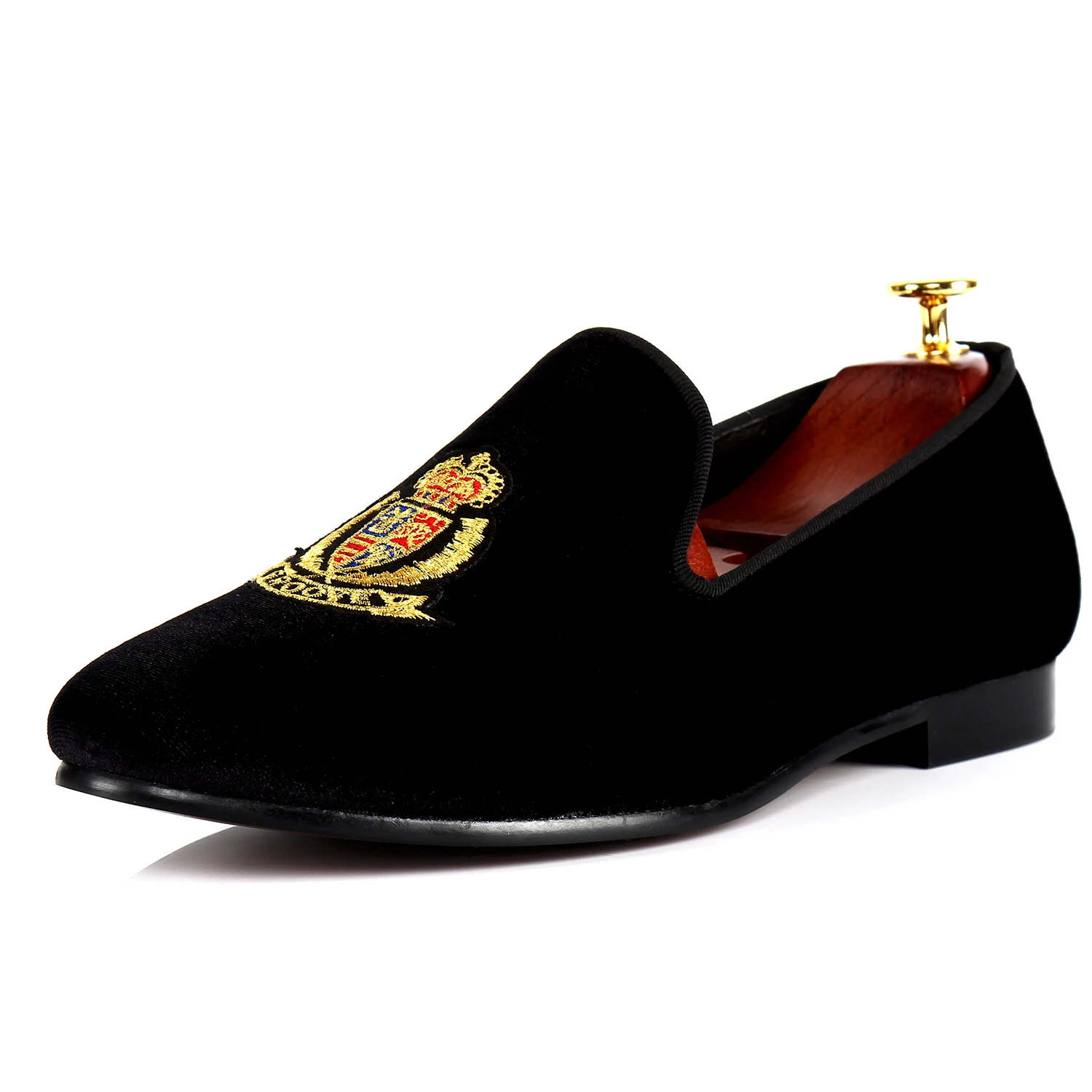 

Harpelunde Men Driving Shoes Black Motif Velvet Loafers Fashion Casual Shoes Size 7-14