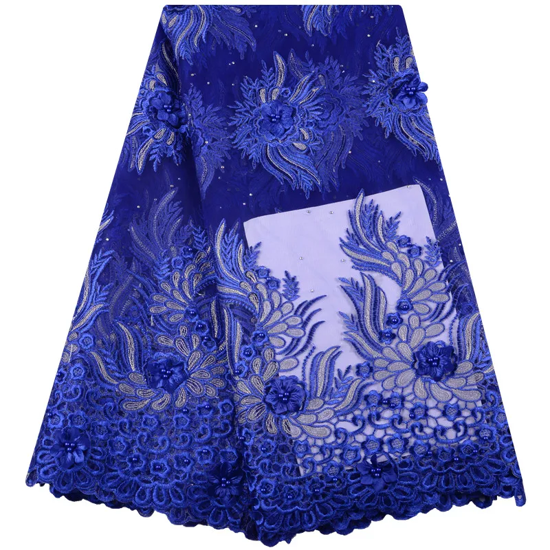 Высокое качество розовое Африканское Тюлевое кружево 2019 новейшая 3D Цветочная