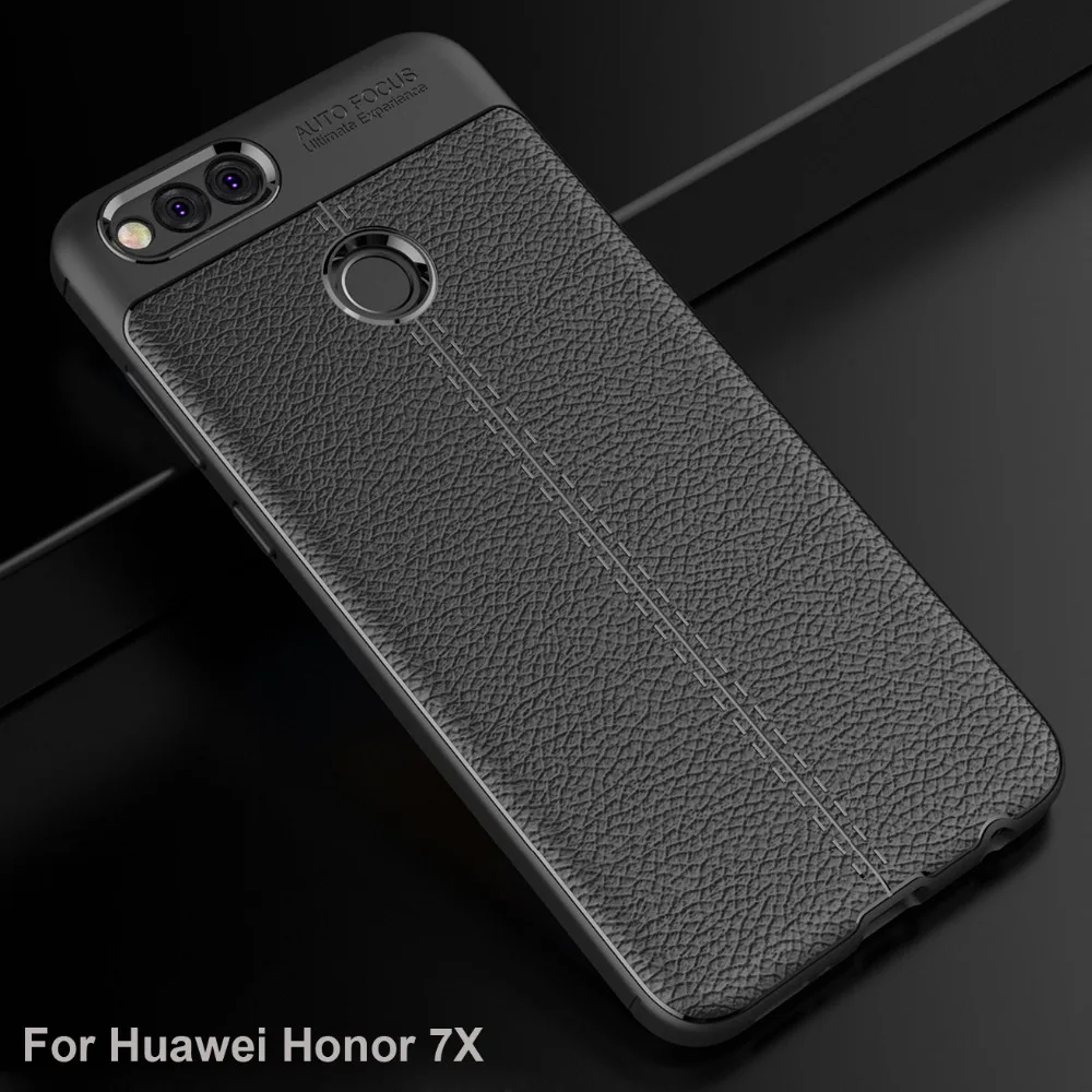 Huawei Honor 7x случаях противоударный Бизнес роскошные кожаные пластичный чехол из