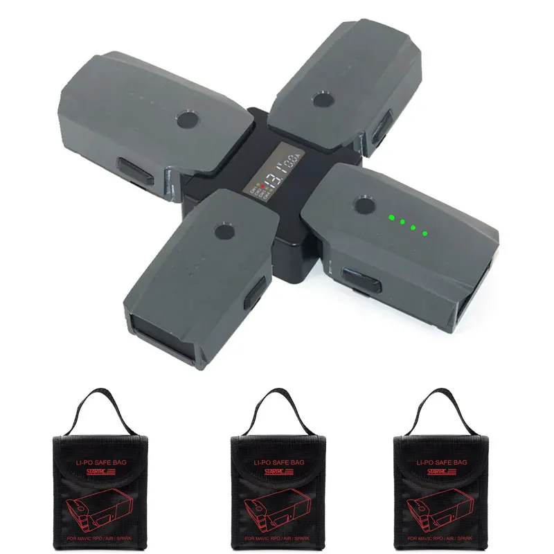 4 in1 Батарея зарядки концентратора для DJI Мавик Pro platinum ЕС Быстрый Смарт нескольких
