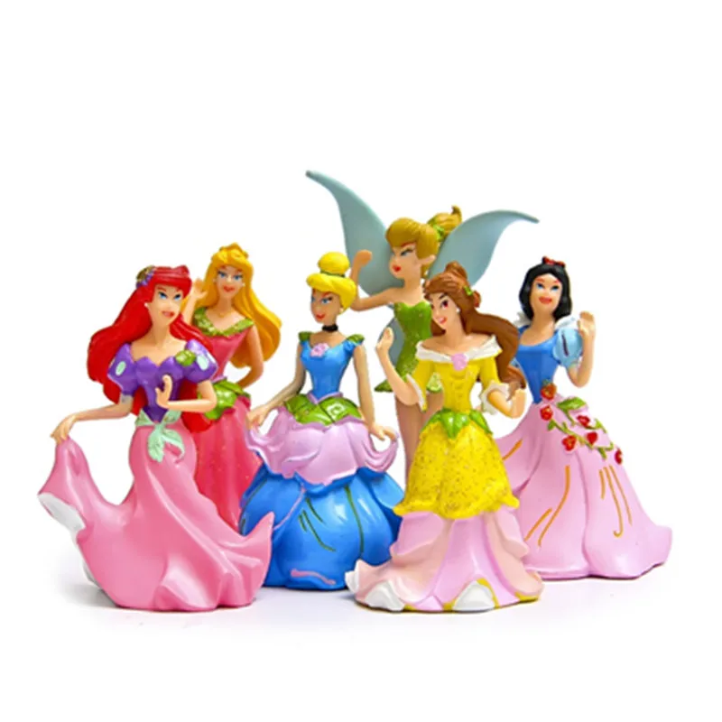 Disney 6 шт./компл. 8 см ПВХ Кошка аниме Белоснежка Принцесса Золушка фигурка кукла