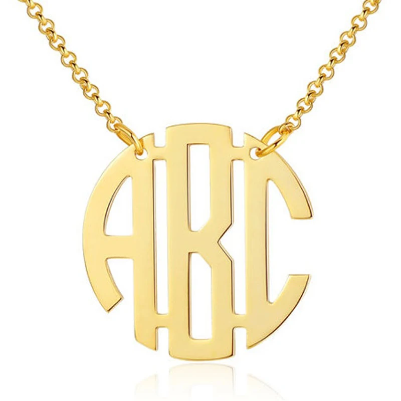

Personalized Name Monogram Necklace Collier Custom Name Choker Necklaces Pendents Stainless Steel Bijoux Custom Monogram Jewelry
