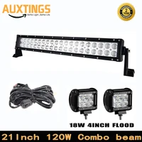 21 inch 120w combo led light bar 2pcs 18w flood offroad led work light driving lamp for heavy duty tractor 4x4 atv suv car