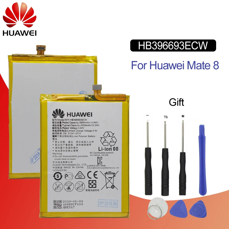 Батарея для huawei HB396693ECW 3900 ма-ч для huawei Коврики 8 NXT-AL10 NXT-TL00 NXT-CL00 NXT-DL00 Замена телефон Батарея