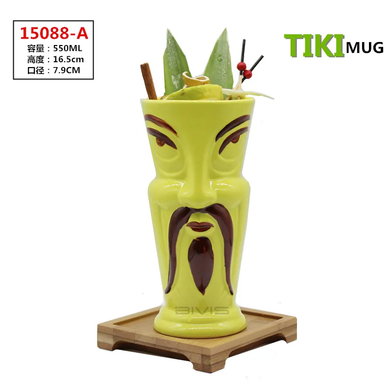 Hawaii Tiki кружки Коктейльные футбольные чашки пивные напитки Кружка вина керамическая Tiki кружки - Цвет: see chart
