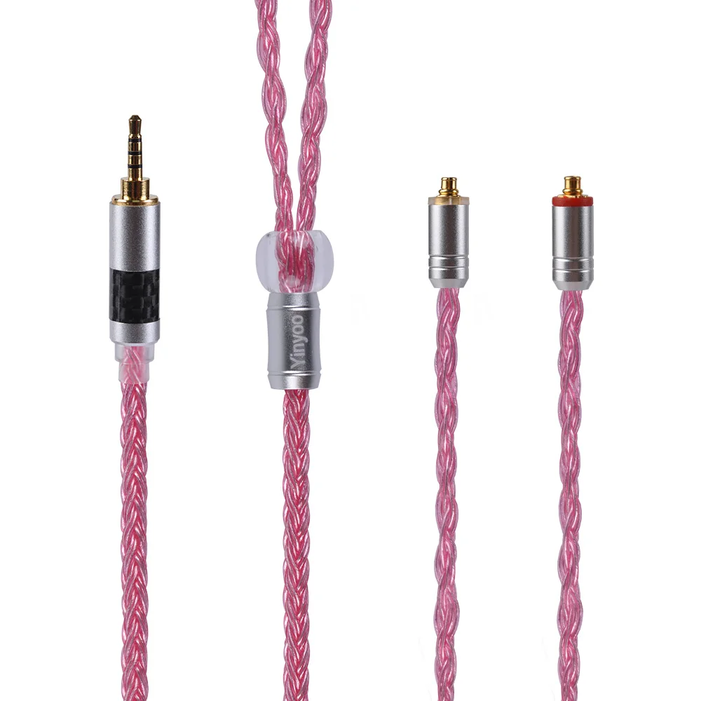 MMCX 2.5 AK Yinyoo 16 Core Медь посеребренный кабель 2,5/3,5/4,4 мм кабель с MMCX/2pin разъем для лампа указателя X6 ZSX ZSN ZS10 PRO C12 A10 - Цвет: MMCX 2.5