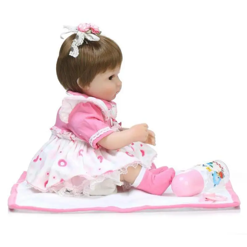 45 см Кукла реборн Мягкая силиконовая кукла для маленьких девочек милая детская