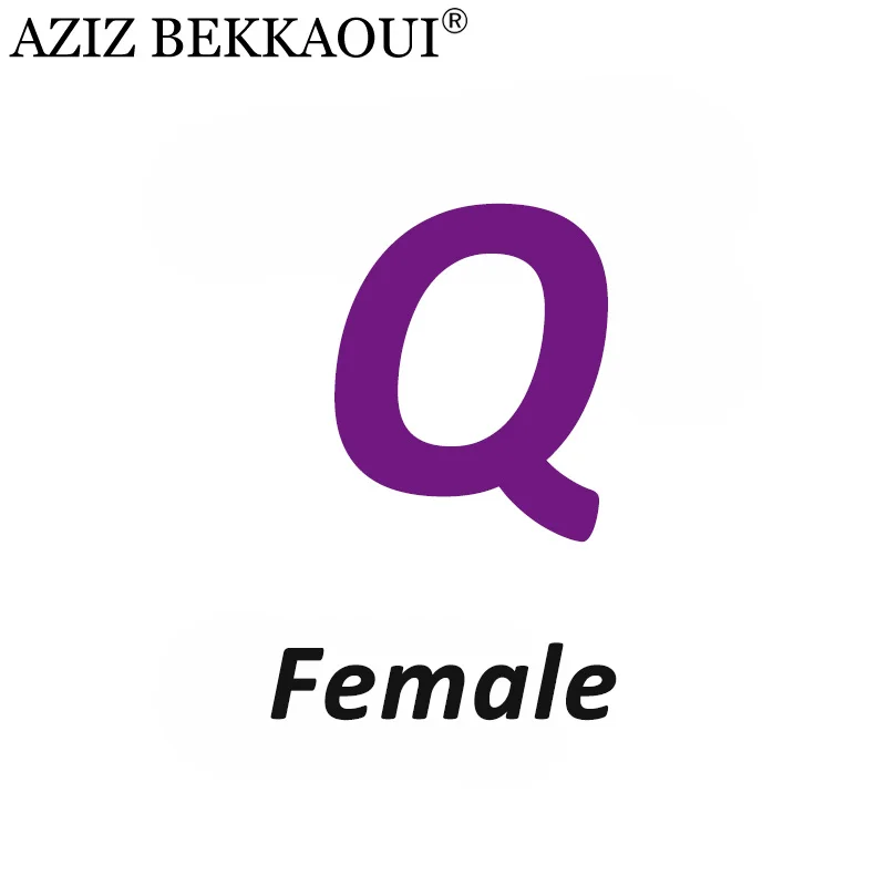 Female Q AZIZ BEKKAOUI Лето O-W дропшиппинг любовь подарок пара ювелирных изделий для женщин мужчин Любовь Сердце ювелирные изделия подарок на день Святого Валентина - Окраска металла: Female Q