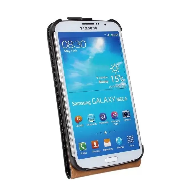 Роскошный кожаный чехол-книжка для samsung Galaxy Mega 6,3 i9200 для вертикального хранения телефона с крышкой