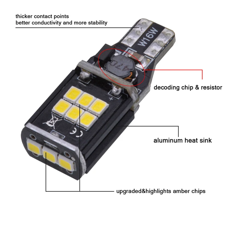 Автомобильный фонасветильник заднего хода T16 T15 Canbus W16W Led 921 912 906 904 902 800 фонарь