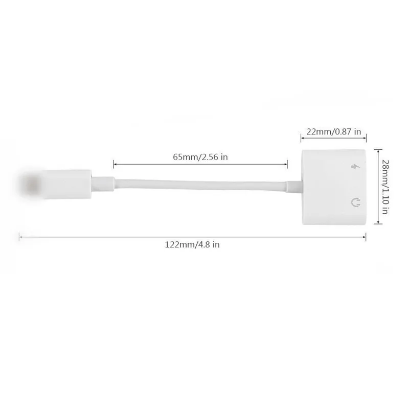 2 в 1 Aux аудио разветвитель для наушников адаптер зарядного устройства iPhone 7 8 Plus