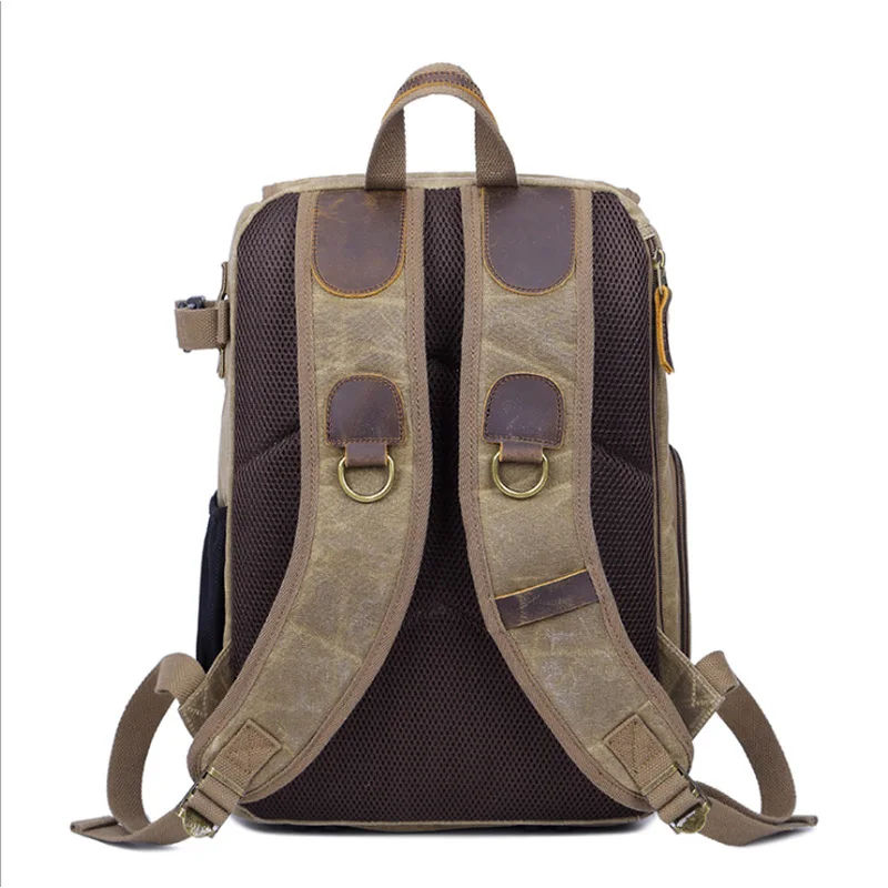 Водонепроницаемый холщовый рюкзак большой емкости с восковой краской уличная