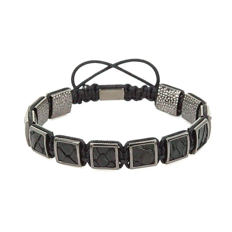 Мужские браслеты из натуральной кожи черного цвета лидер продаж 2018 золотые