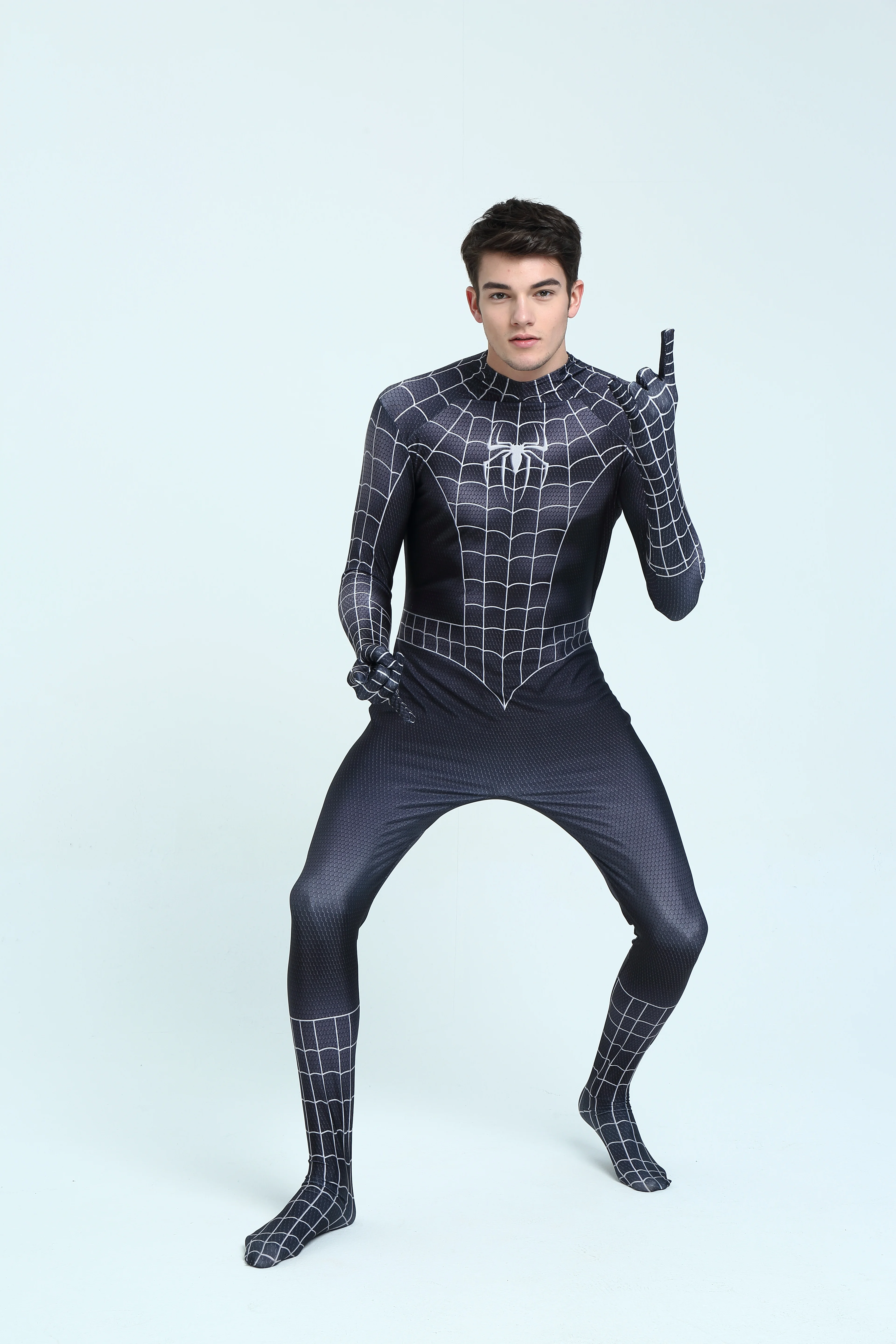high quality the amazing spiderman cosplay spandex suit costume kids children boy adult black spider man zentai costumes | Тематическая