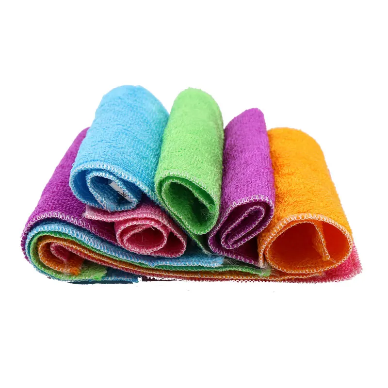 10 шт. волшебная Нескользящая мочалка разных цветов из бамбукового волокна для