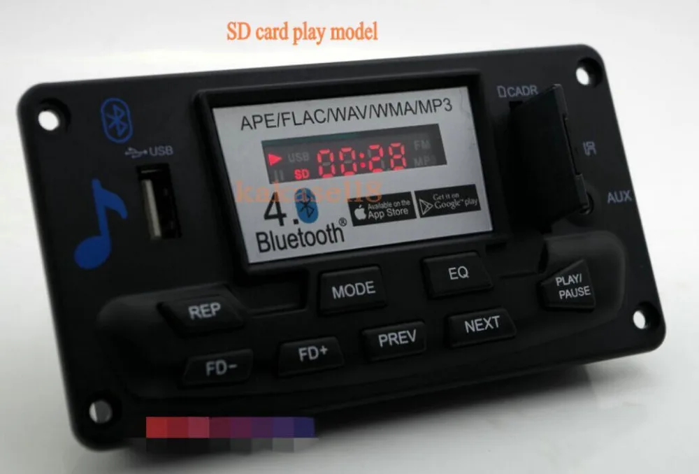 4,0 Bluetooth MP3 декодирующая плата модуль светодиодный 12 В DIY USB/SD/MMC APE FLAC WAV DAE декодер запись mp3-плеер AUX FM переключатель папок