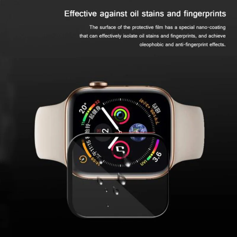 Для Apple Watch Series 4 40 мм 44 закаленное стекло 3D изогнутый край Полное покрытие