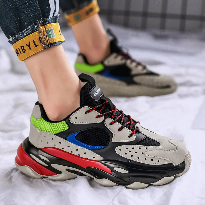 

SENTA Men Sneakers Fashion 2019 Spring Leather stitching Casual Shoes Male Designer Trainers Man Walking Footwear Soft Comfort