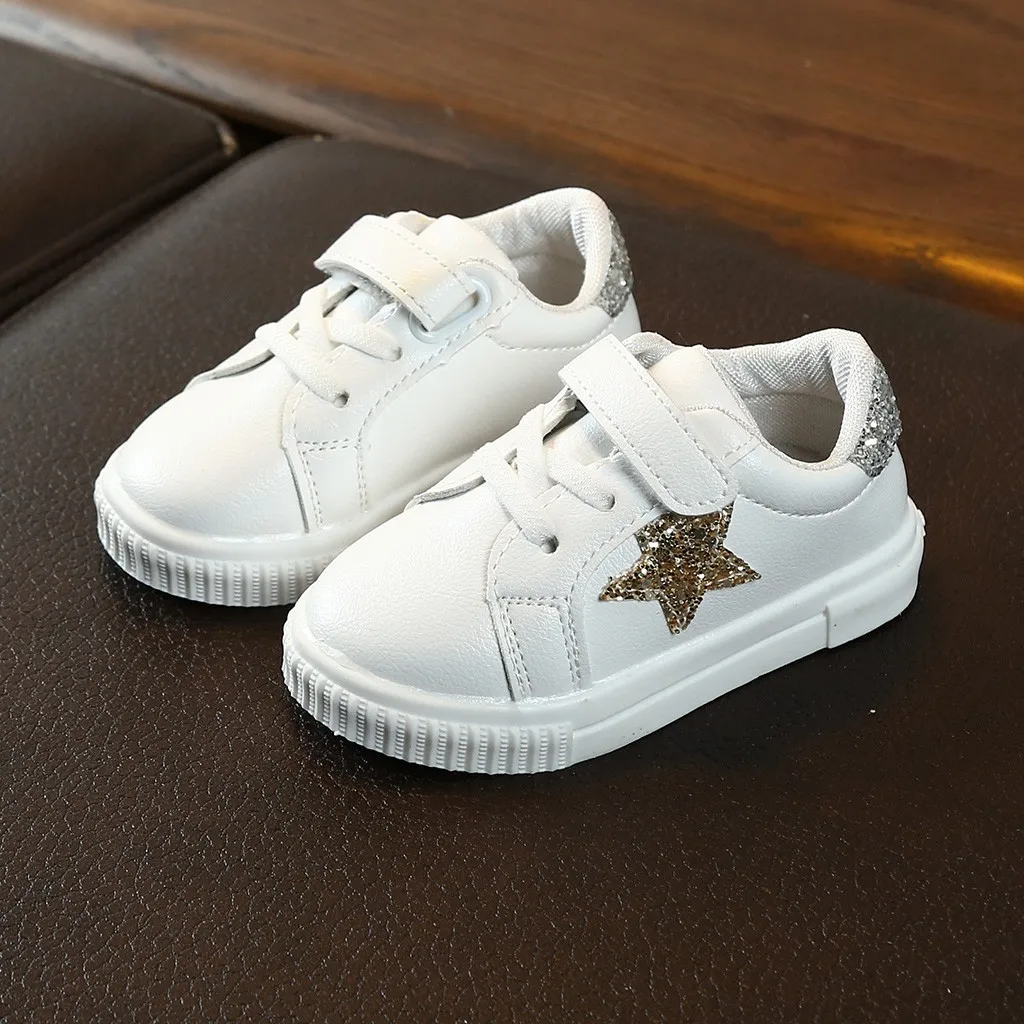 Perimedes Children Kids Baby Girls Boys Bling Star School Flat Sport Sneakers Casual Shoes | Детская одежда и обувь