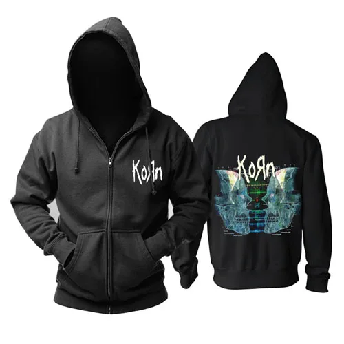 Bloodhoof Korn Sick/coming undoneand Обложка альбома Twisted Tour Rock Мужская Черная Толстовка Азиатский размер - Цвет: 1