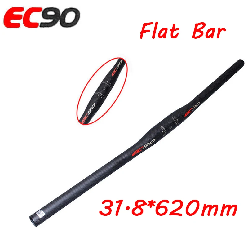 Flat-31.8-620mm EC90 Ud углеродное волокно ручки велосипеда Руль Бар Руль для шоссейного велосипеда из углеродистого волокна 3K плоского подъемный Руль 25,4/31,8 Длина 600/620/640/660/680/700 велосипедный руль - Цвет: Flat-31.8-620mm