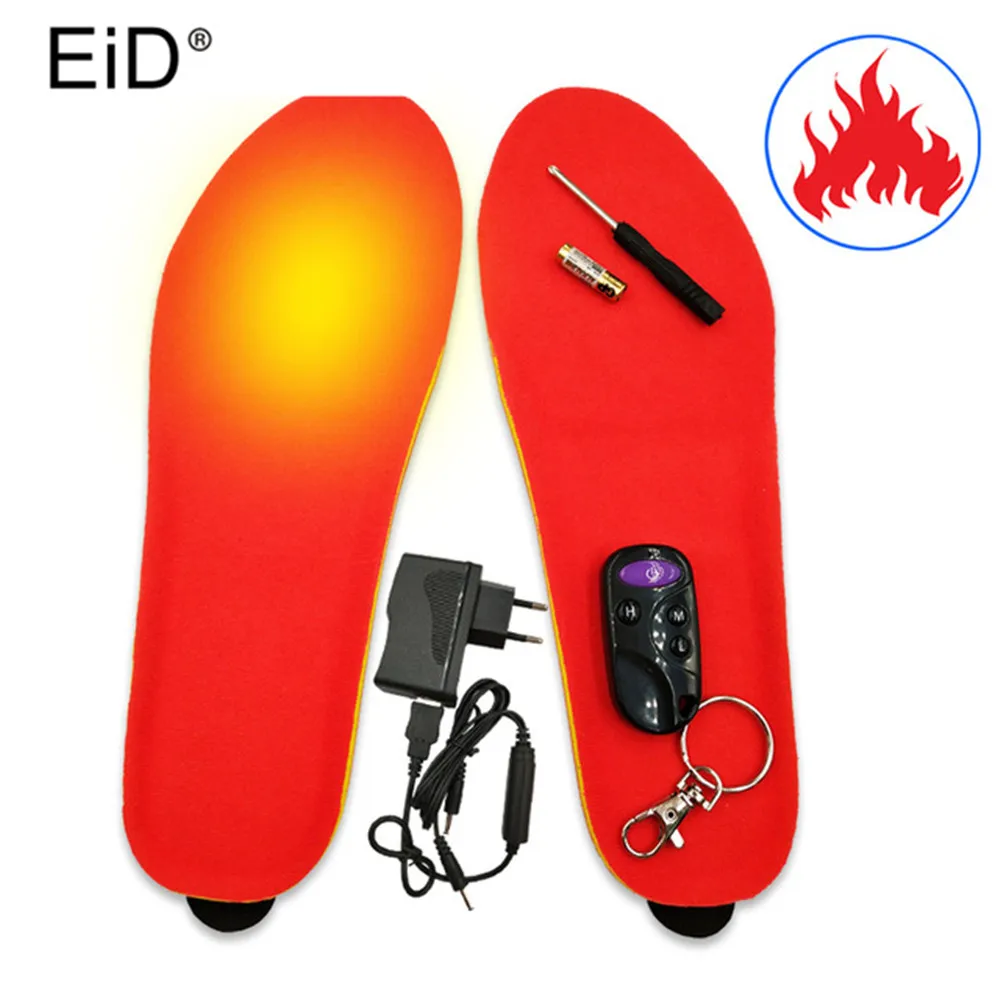 

New Wireless Control Heated Thermal Insoles Winter Warm Velvet Electrically Heated Insoles For Men Women Breathable Shoe Pads