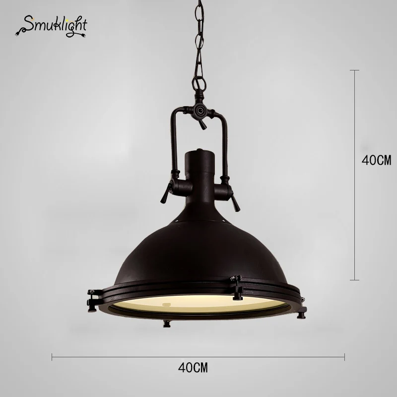 black 40cm Черный винтажный промышленный подвесной светильник в скандинавском стиле, ретро светильник с железным абажуром, лампа Эдисона в металлической клетке, для столовой, в деревенском стиле - Цвет корпуса: black 40cm