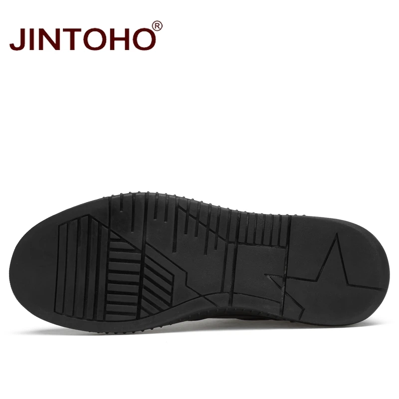 Туфли JINTOHO мужские из натуральной кожи брендовые модные повседневные ботинки