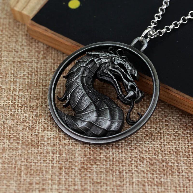 Ювелирные изделия из фильма бойцовские игры Mortal Kombat ожерелье Дракон Джейн Империя винтажный большой кулон для мужчин и женщин Рождественский косплей подарок