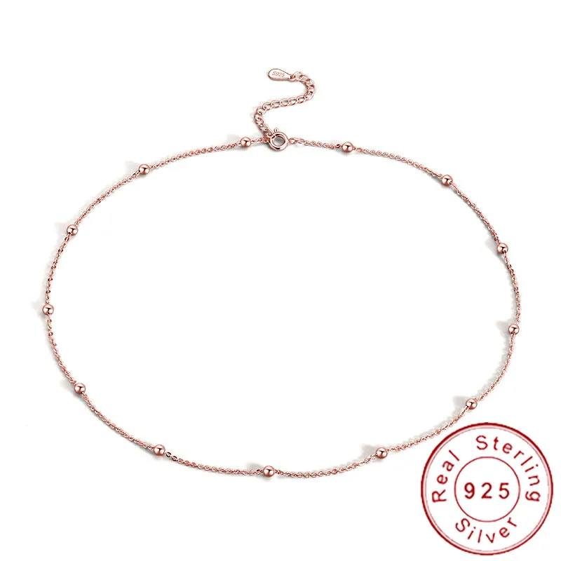 Минималистичное ожерелье из стерлингового серебра 925 пробы с цепочкой в виде