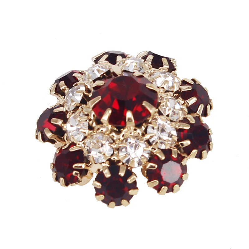 30 шт. хрустальные красные стразы золотистого цвета Грибная Кнопка