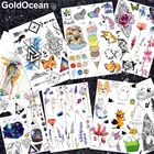 GoldOcean акварель мультфильм милые детские временные татуировки наклейки для детей галактика Луна тату стикер для детей поддельные татуировки сделай сам