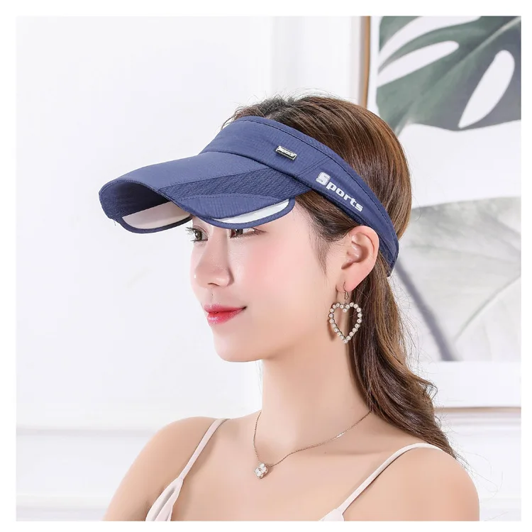 dark blue Ymsaid новая Выдвижная женская летняя Солнцезащитная пустая верхняя шляпа для езды на открытом воздухе Спортивная Кепка УФ шляпа от солнца Женская пляжная шляпа - Цвет: dark blue