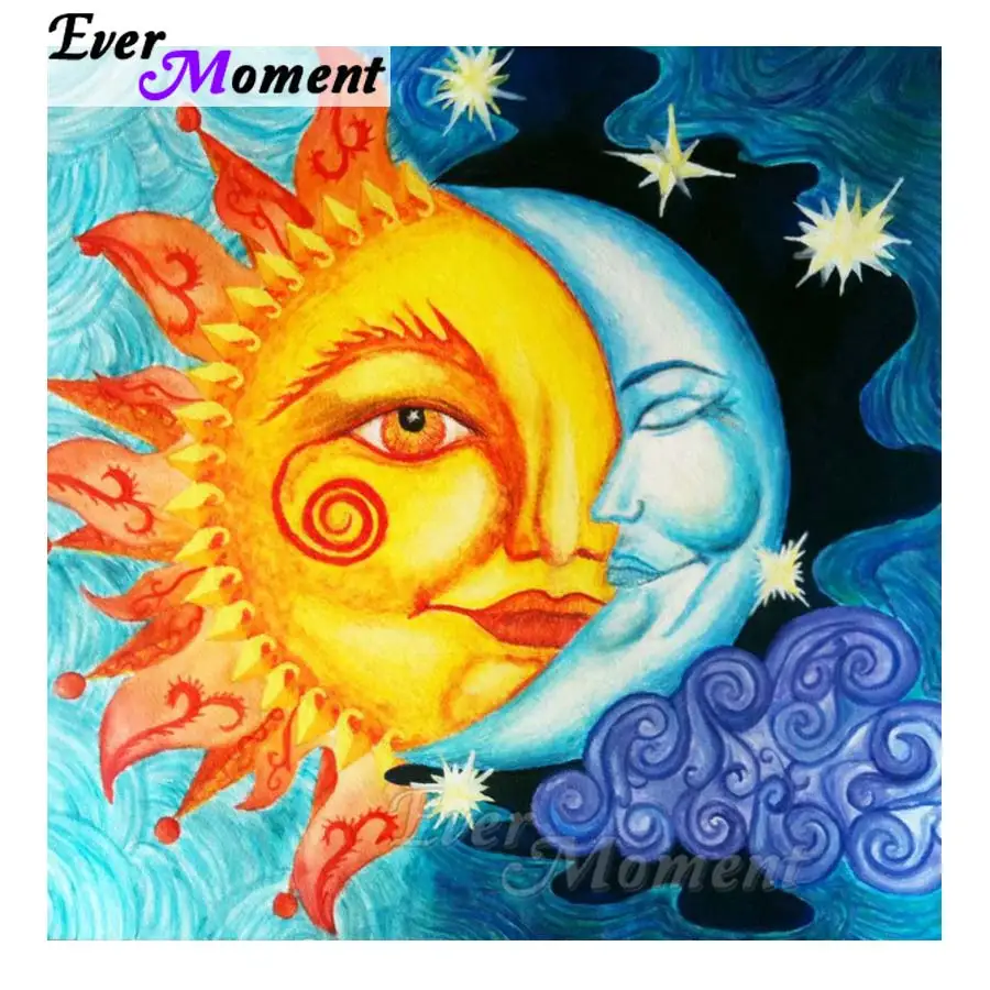 Когда-нибудь момент алмазов картина полная квадратная дрель Sun Moon Стразы Вышивка