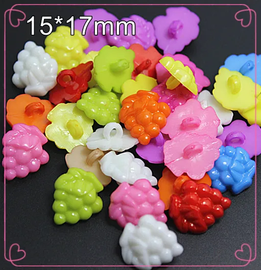 100 шт., детские пластиковые пуговицы в форме винограда