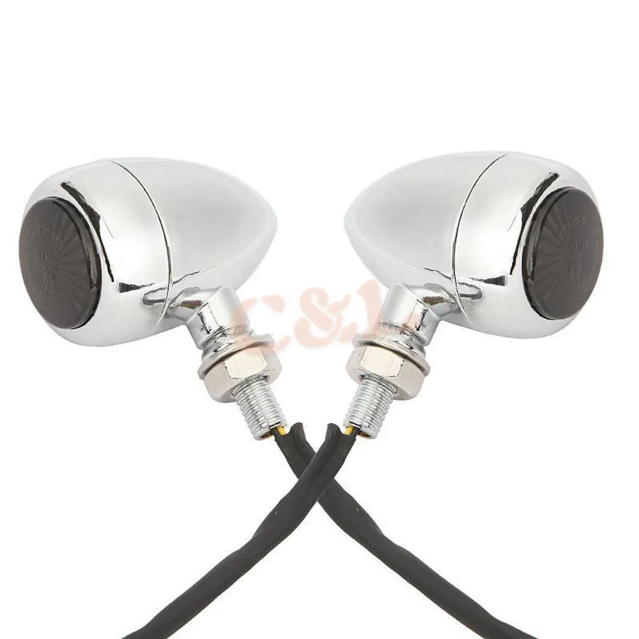 Мотоцикл Хром Пуля поворотники свет лампы Led дальнего света для Harley Honda Suzuki