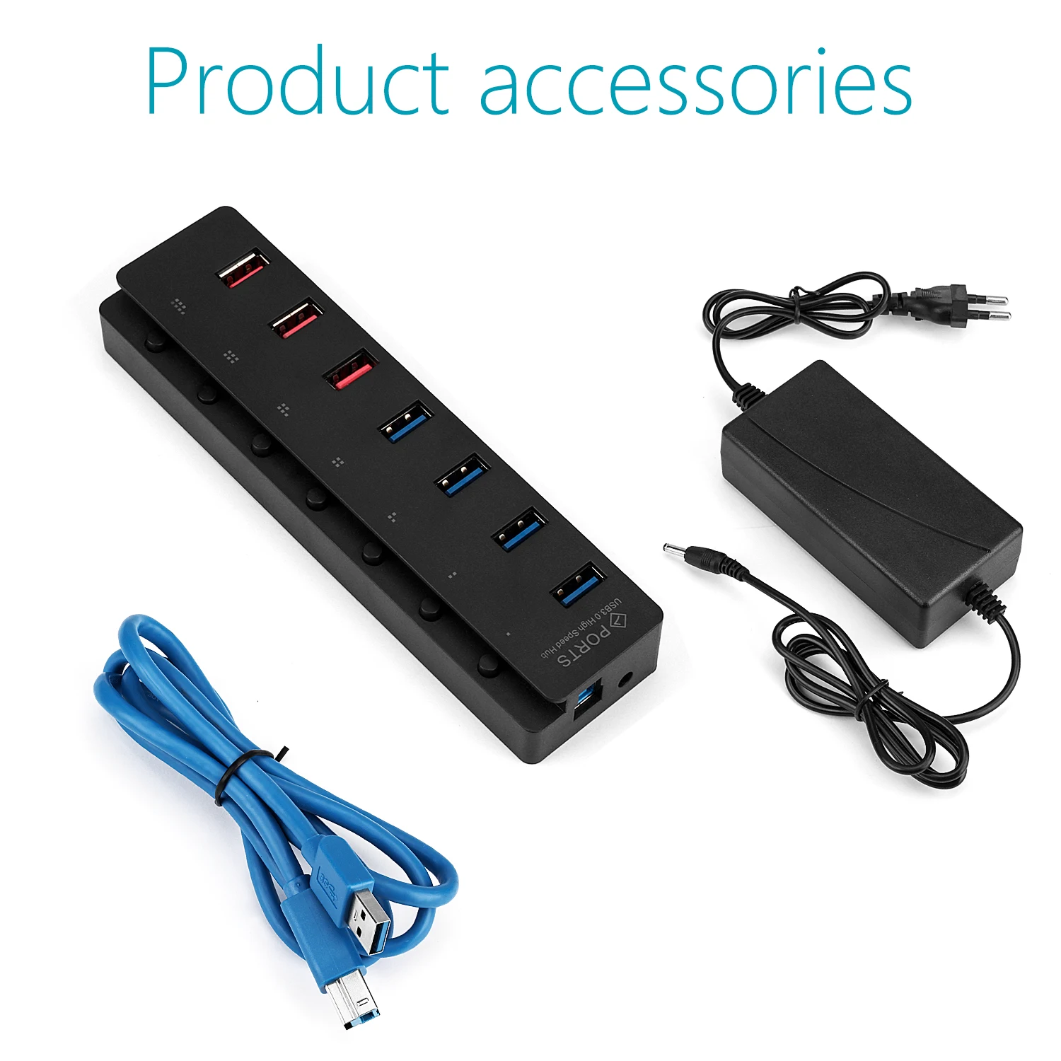 Док-станция USB 3,0 4 Порты USB3.0 Зарядное устройство с выходом 5V 5A Мощность адаптер 3 умная зарядка Порты Мульти USB разветвитель для Macbook для ПК