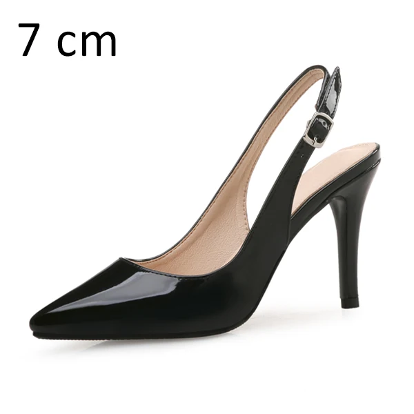 Black Pumps 7cm Женские туфли-лодочки; туфли на высоком каблуке; кожаные весенние вечерние туфли; женские офисные модельные туфли с острым носком; брендовые туфли на тонком каблуке размера плюс - Цвет: Black Pumps 7cm