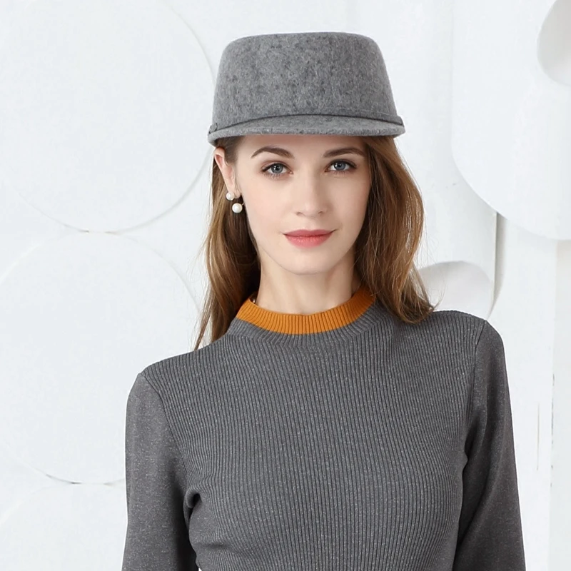 Женская модная шапка новинка 2017 осенне зимняя из армейской шерсти элегантные