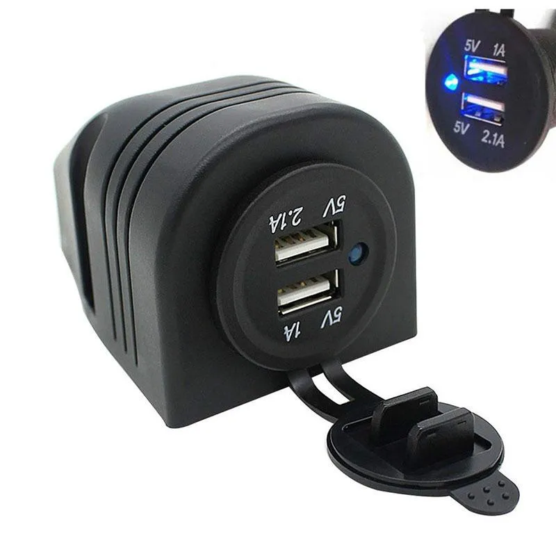 Черный Dual USB автомобили автомобильный прикуриватель гнездо Splitter Зарядное